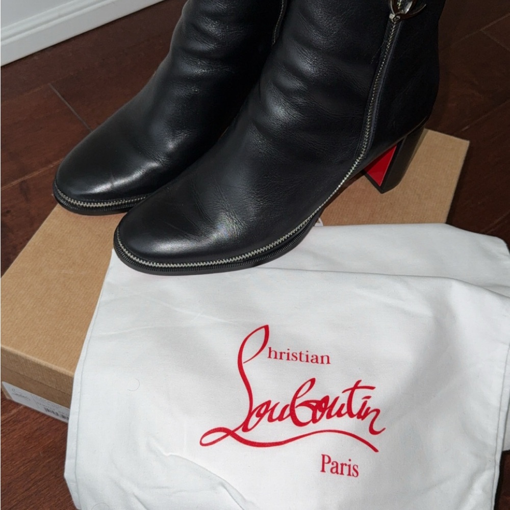 Christian Louboutin Black Leather Boots
